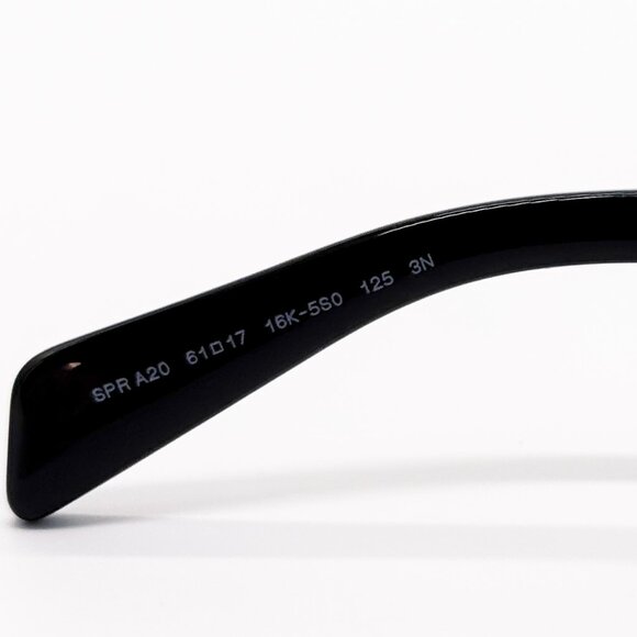 NEW PRADA SUNGLASSES PRA20S 16K5S0 WOMEN BLACK SPR A20 OVAL PR A20S 16K5S0 - Picture 9 of 10